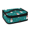 Teal Snowman Pattern Print Small Lunch Bag