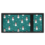 Teal Snowman Pattern Print Trifold Wallet