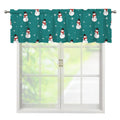 Teal Snowman Pattern Print Window Valance