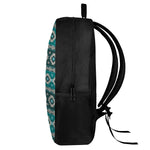 Teal Southwestern Navajo Pattern Print 17 Inch Backpack
