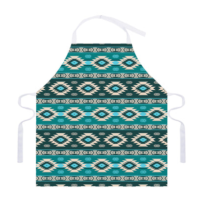 Teal Southwestern Navajo Pattern Print Adjustable Apron