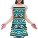 Teal Southwestern Navajo Pattern Print Adjustable Apron