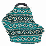 Teal Southwestern Navajo Pattern Print Baby Seat Cover