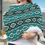 Teal Southwestern Navajo Pattern Print Baby Seat Cover