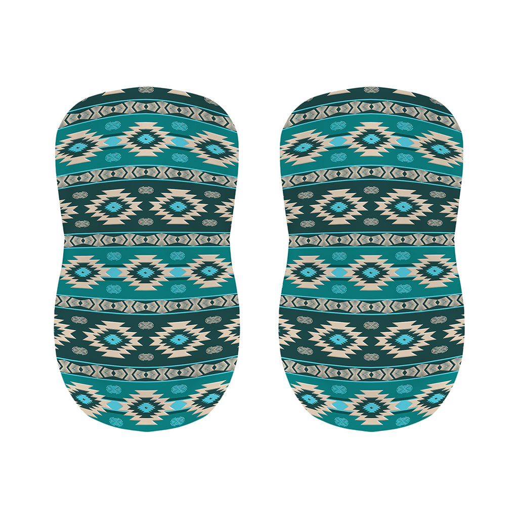 Teal Southwestern Navajo Pattern Print Bar Stool Covers