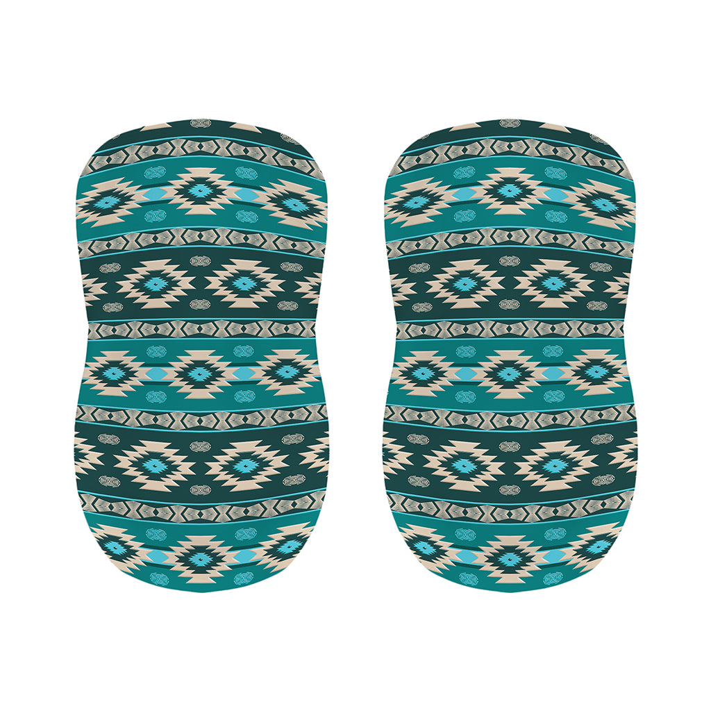 Teal Southwestern Navajo Pattern Print Bar Stool Covers