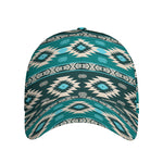 Teal Southwestern Navajo Pattern Print Baseball Cap