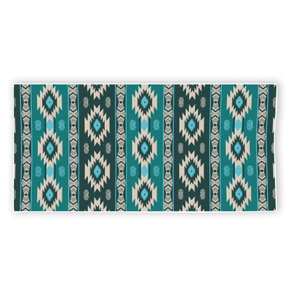 Teal Southwestern Navajo Pattern Print Beach Towel