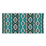 Teal Southwestern Navajo Pattern Print Beach Towel