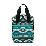 Teal Southwestern Navajo Pattern Print Bible Tote Bag