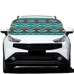 Teal Southwestern Navajo Pattern Print Car Windshield Snow Cover