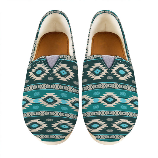 Teal Southwestern Navajo Pattern Print Casual Shoes