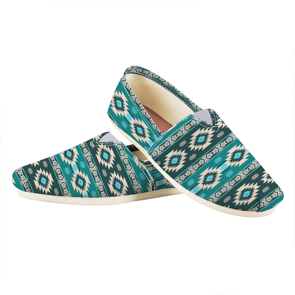 Teal Southwestern Navajo Pattern Print Casual Shoes