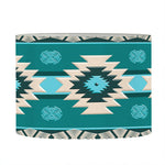 Teal Southwestern Navajo Pattern Print Drum Lamp Shade