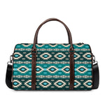 Teal Southwestern Navajo Pattern Print Duffle Bag