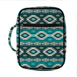 Teal Southwestern Navajo Pattern Print Front Pocket Bible Bag