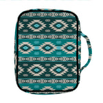 Teal Southwestern Navajo Pattern Print Front Pocket Bible Bag