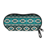 Teal Southwestern Navajo Pattern Print Glasses Case