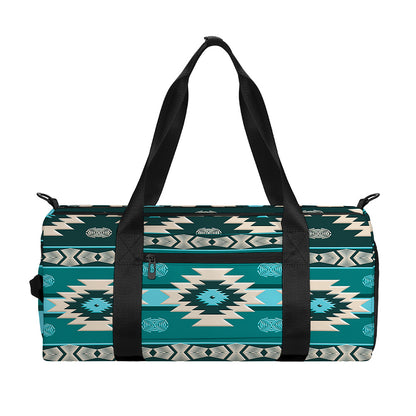 Teal Southwestern Navajo Pattern Print Gym Bag