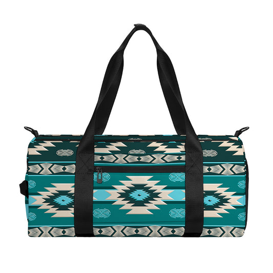Teal Southwestern Navajo Pattern Print Gym Bag
