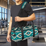 Teal Southwestern Navajo Pattern Print Gym Bag