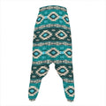 Teal Southwestern Navajo Pattern Print Hammer Pants