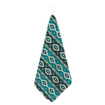 Teal Southwestern Navajo Pattern Print Hand Towel