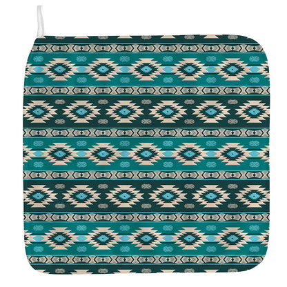 Teal Southwestern Navajo Pattern Print Hand Towel