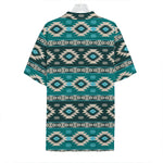 Teal Southwestern Navajo Pattern Print Hawaiian Shirt