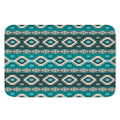 Teal Southwestern Navajo Pattern Print Indoor Door Mat