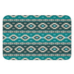 Teal Southwestern Navajo Pattern Print Indoor Door Mat