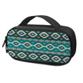 Teal Southwestern Navajo Pattern Print Portable Cooler Travel Case