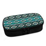 Teal Southwestern Navajo Pattern Print Insulin Cooler Travel Case