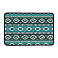 Teal Southwestern Navajo Pattern Print Kitchen Mat