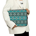 Teal Southwestern Navajo Pattern Print Laptop Sleeve