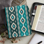 Teal Southwestern Navajo Pattern Print Leather Bible Cover