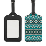 Teal Southwestern Navajo Pattern Print Luggage Tag