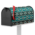Teal Southwestern Navajo Pattern Print Mailbox Cover