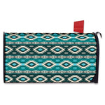 Teal Southwestern Navajo Pattern Print Mailbox Cover