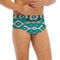 Teal Southwestern Navajo Pattern Print Men's Briefs