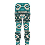 Teal Southwestern Navajo Pattern Print Men's leggings