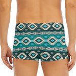 Teal Southwestern Navajo Pattern Print Men's Short Boxer Briefs