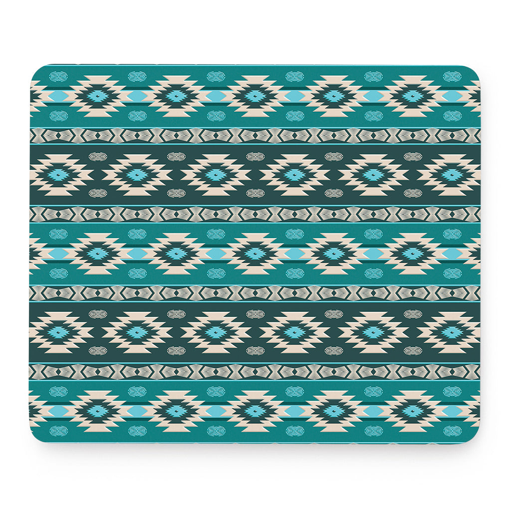 Teal Southwestern Navajo Pattern Print Mouse Pad