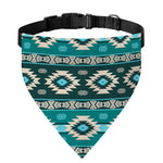 Teal Southwestern Navajo Pattern Print Over The Collar Dog Bandana