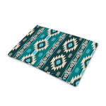Teal Southwestern Navajo Pattern Print Pet Cooling Mat Cover