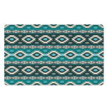 Teal Southwestern Navajo Pattern Print Polyester Doormat