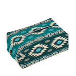Teal Southwestern Navajo Pattern Print Rectangle Tissue Box Cover