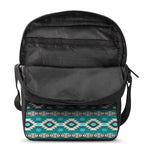 Teal Southwestern Navajo Pattern Print Rectangular Crossbody Bag
