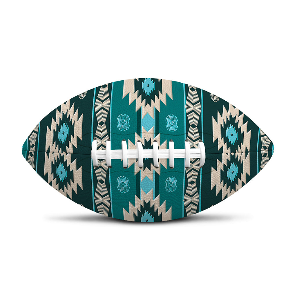 Teal Southwestern Navajo Pattern Print Rugby Ball