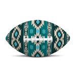 Teal Southwestern Navajo Pattern Print Rugby Ball
